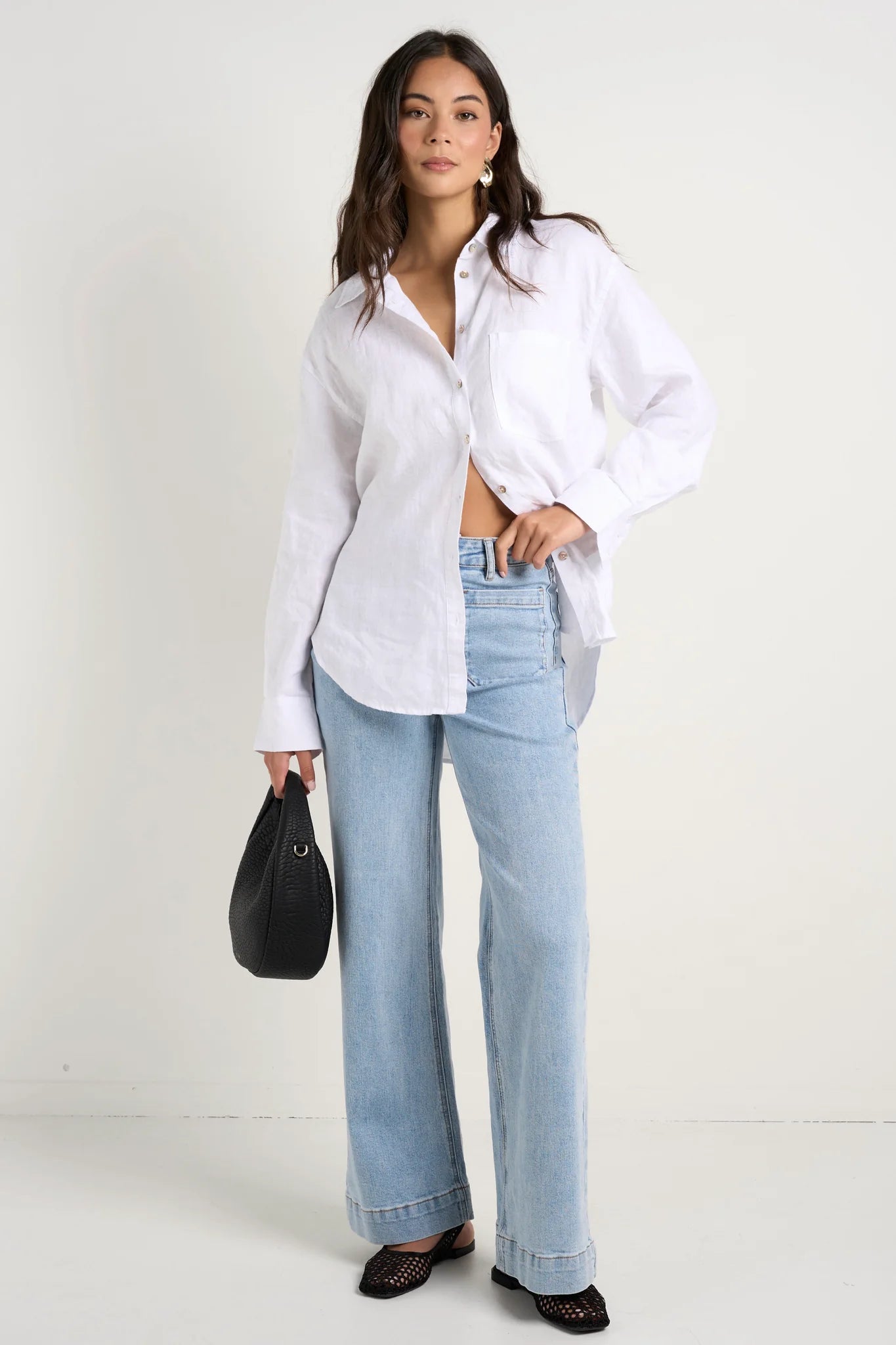 Re:union Optimum Linen Oversized Shirt - White