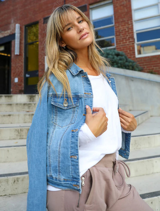 Monaco Jeans Rylan Denim Jacket - Sand Blue Wash