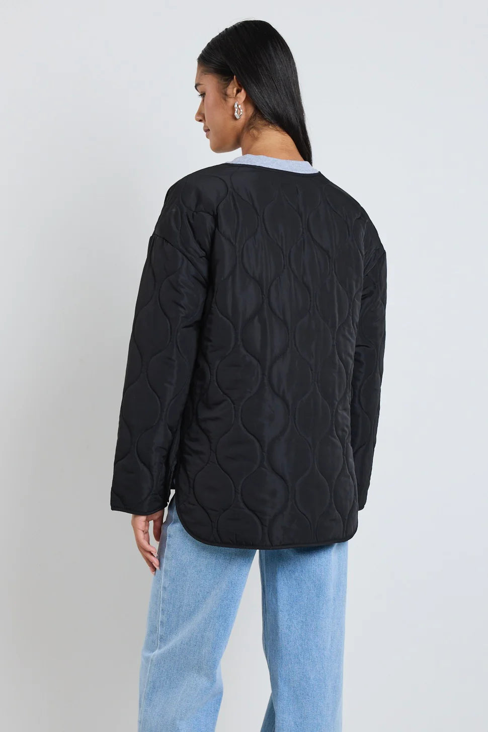 Stories be Told Peak Oversided Padded Shell Jacket - Black