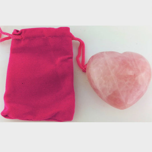 Carolina Rose Quartz Hearts with Pouch