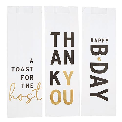 Artisanal Paper Wine Bags Party 6 Assorted