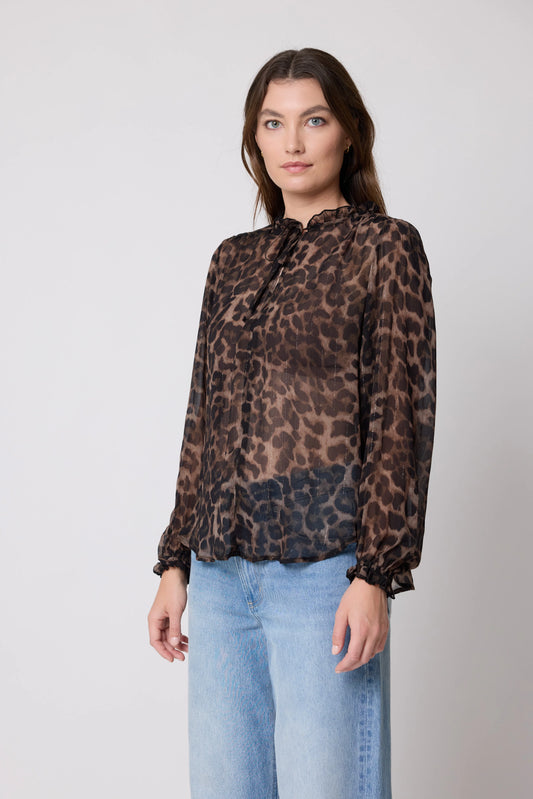 Stella + Gemma Dixie Blouse - Leopard Lurex