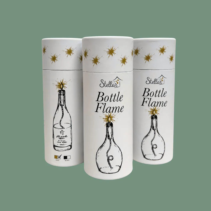 Stellar Haus Bottle Flame w Wick in Gold