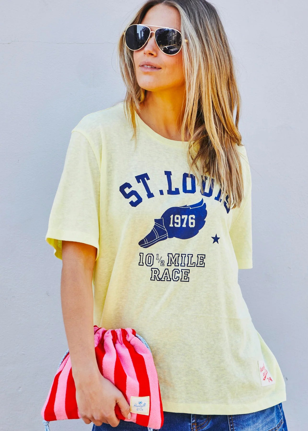 Hammill & Co Graphic Crew St Louis Tee - Lemon