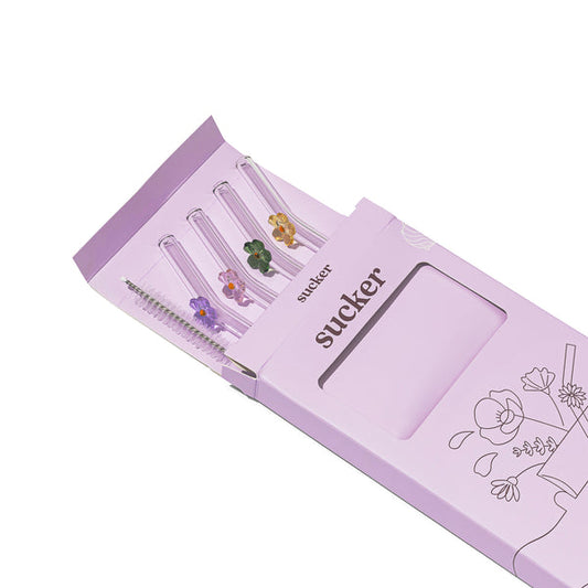 Sucker Wildflowers Glass Set - Transparent