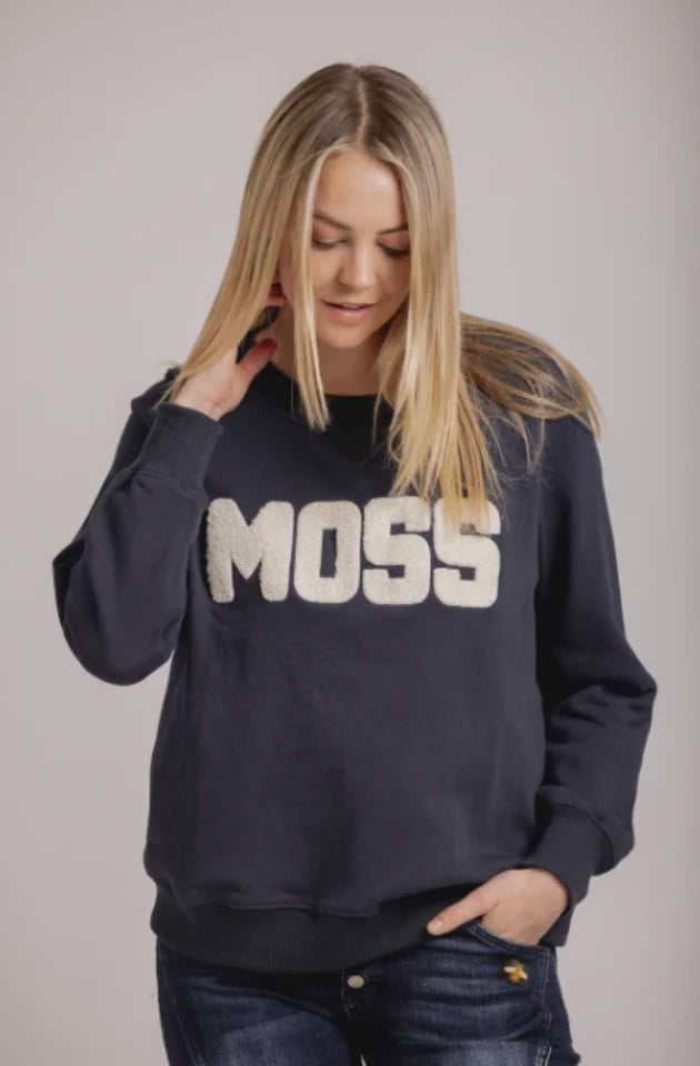 Moss Logo Sweat - Navy
