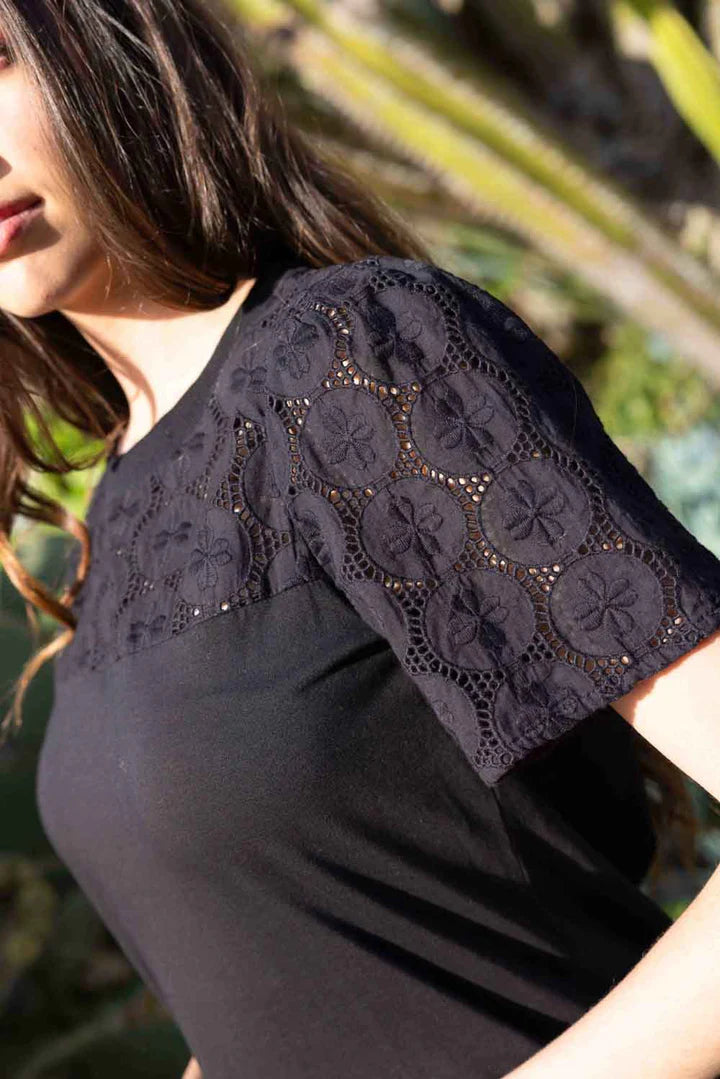 Charlo Stella T-Shirt Dress - Black