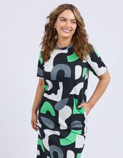 Elm Stijl Dress - Abstract Yardage Print