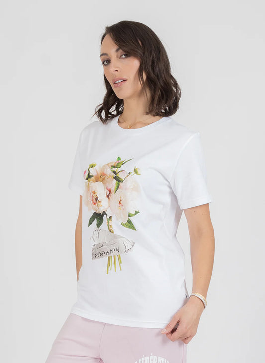 Federation Rush Tee Peony's Ducted - White