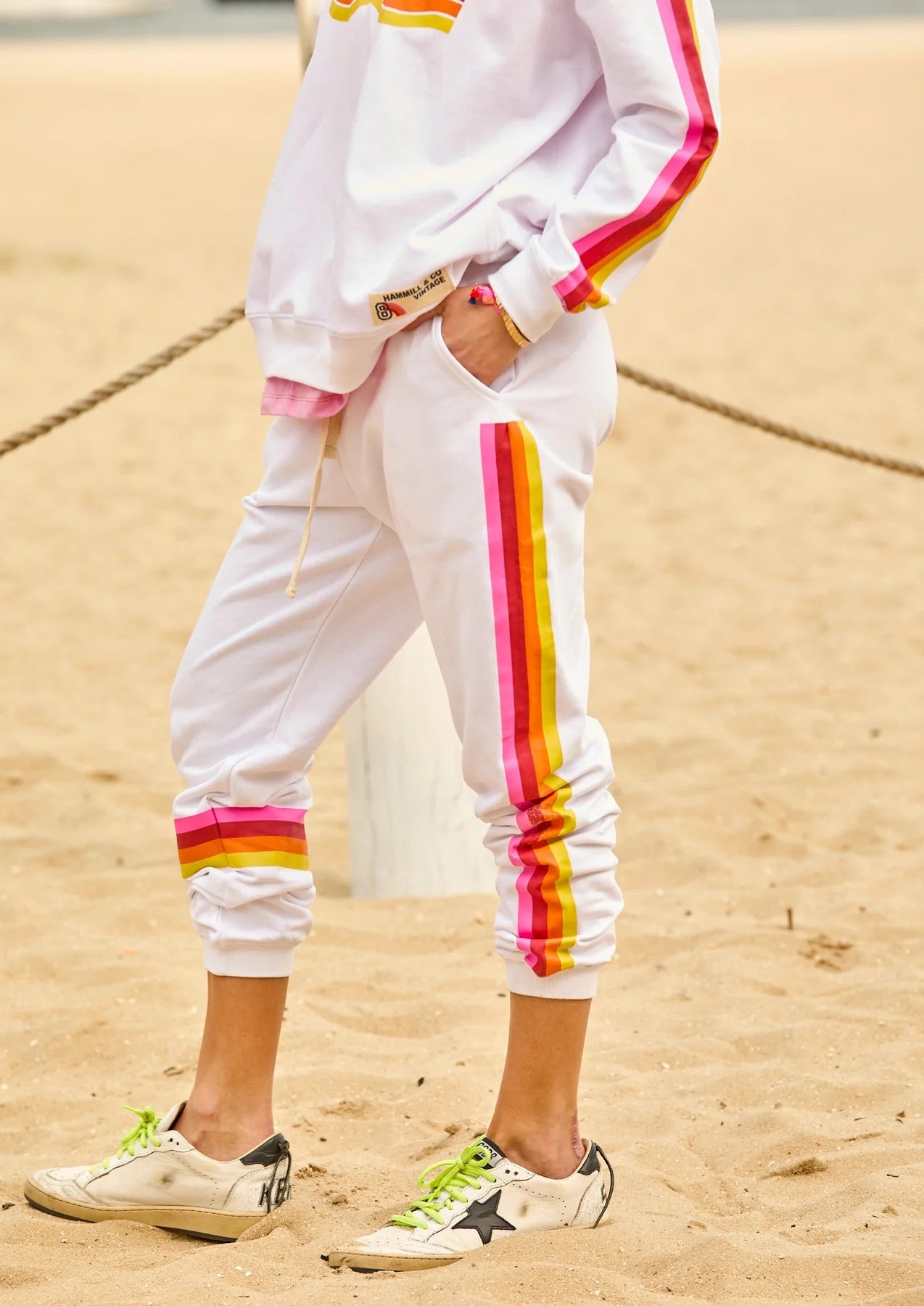 Hammill & Co Vibes Trackpant White