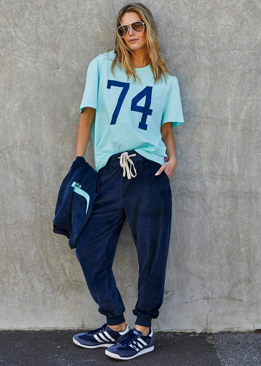 Hammill & Co Velour Track Pants - Navy