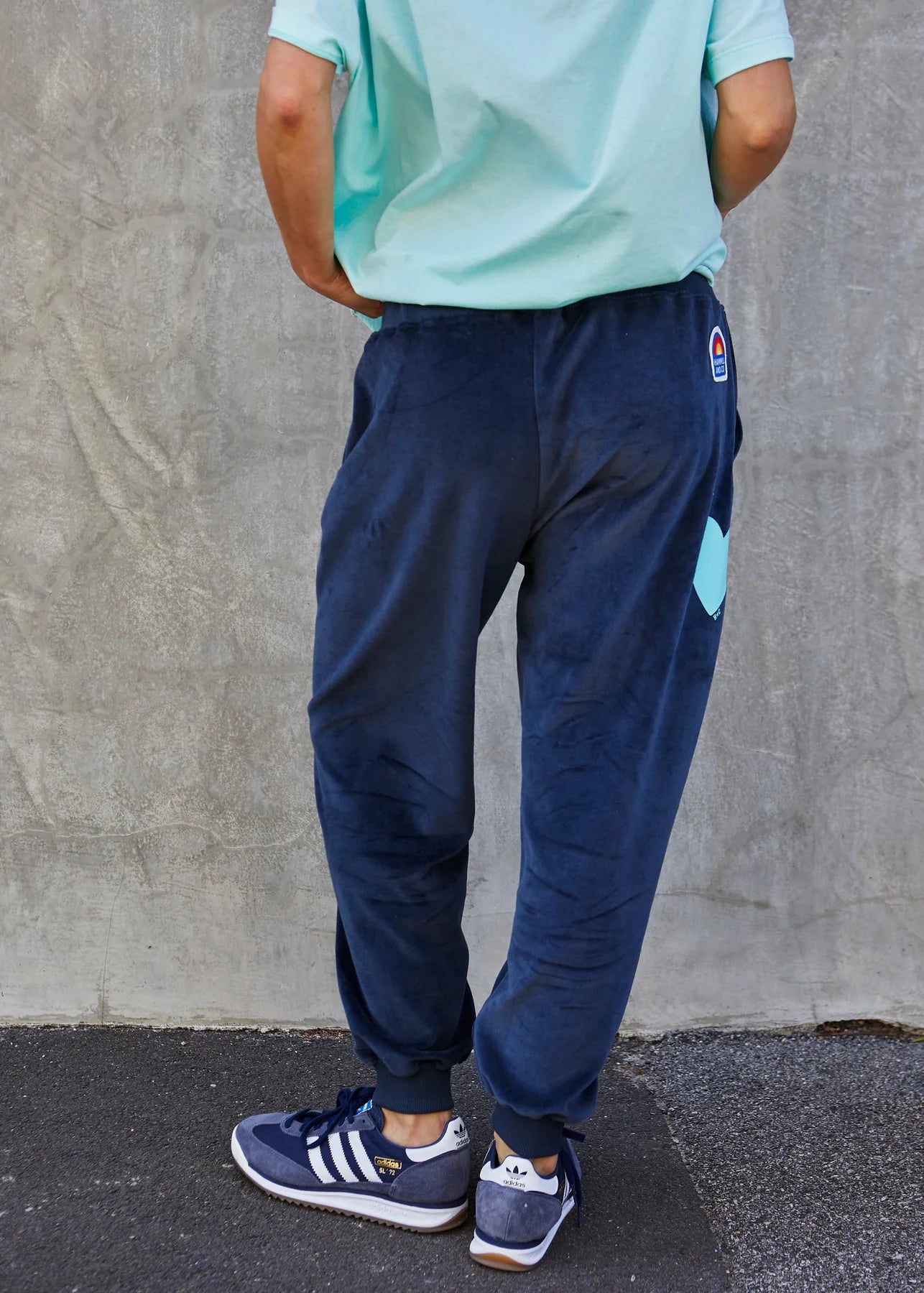 Hammill & Co Velour Track Pants - Navy