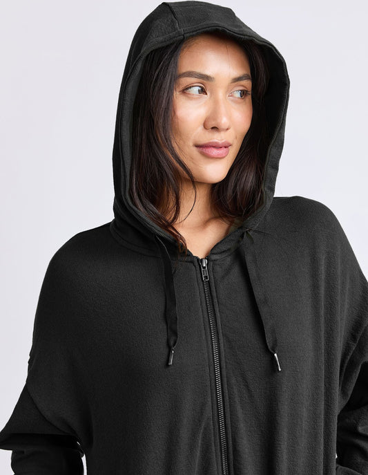Elm Beachy Long Sleeve Zip Hoodie - Black