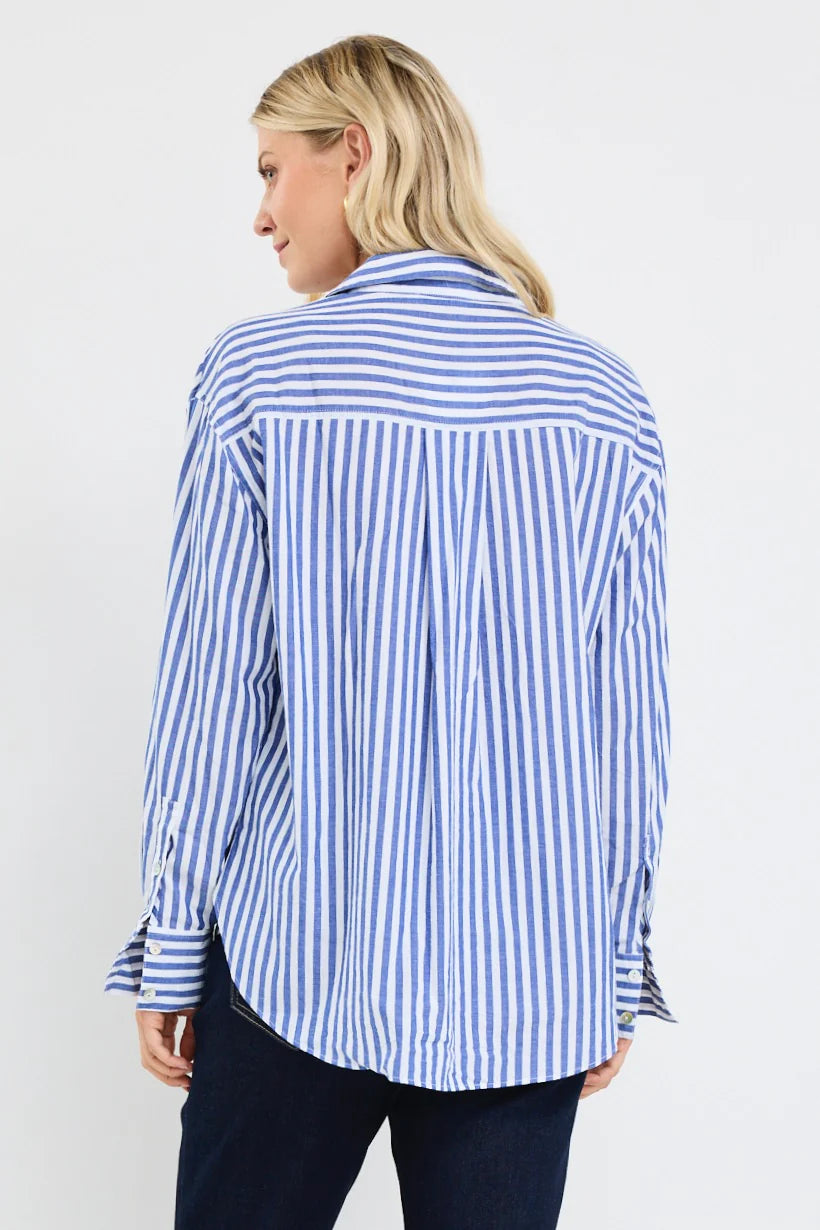 Stories be Told You Got This Oversized Shirt - Blue Stripe