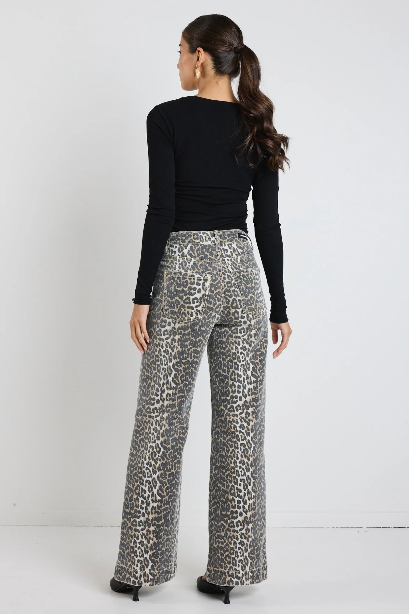 Among the Brave Zoey High Rise Wide Leg - Leopard