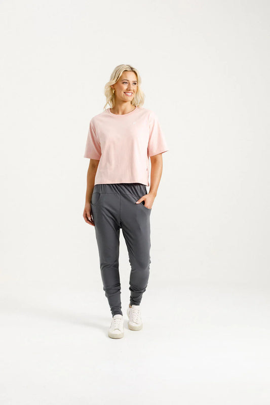 Homelee Apartment Pants - Graphite with Blossom X