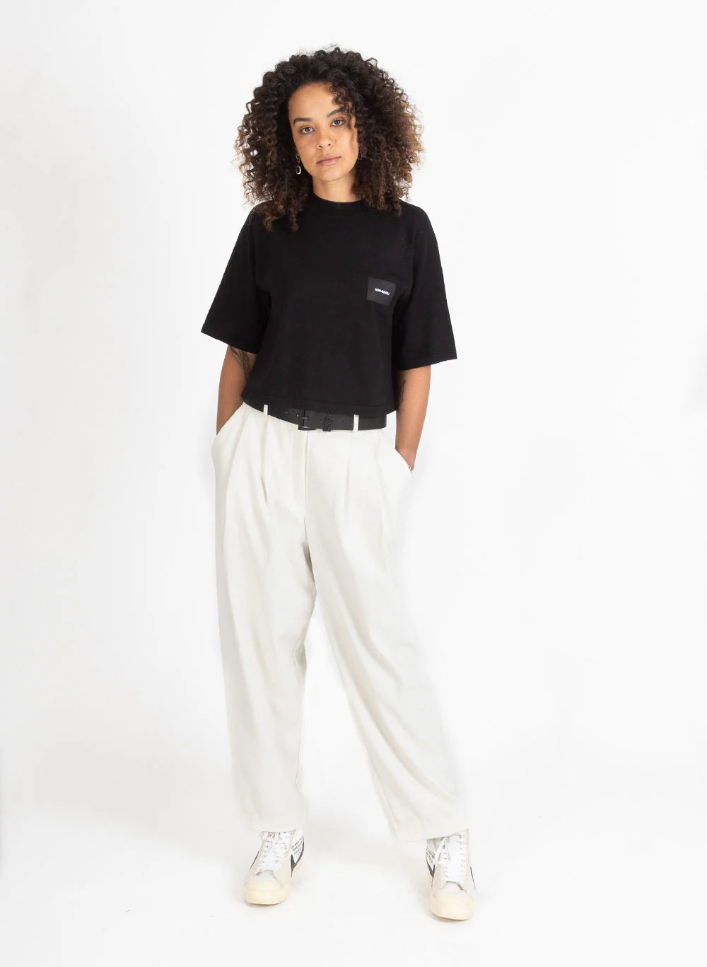 Federation Badge Knit Top - Black
