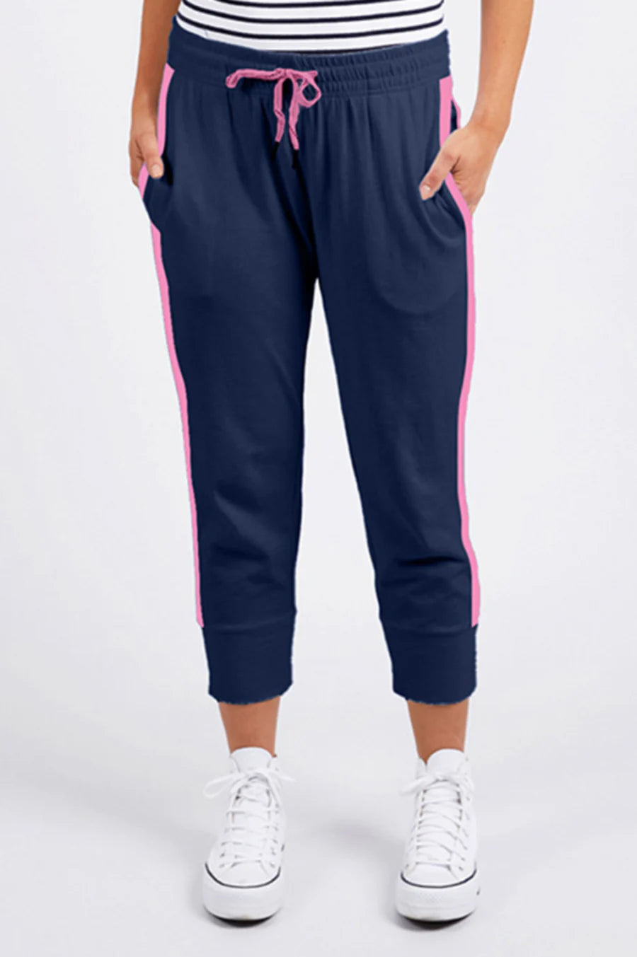 Elm Brunch Pant - Navy with Side Stripe