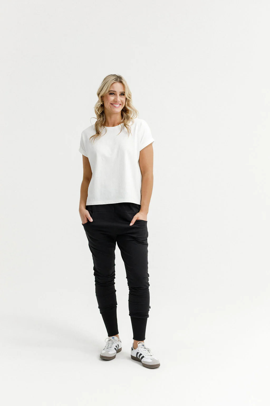 Homelee Apartment Pants - Winter Weight - Black with Peach Parfait X