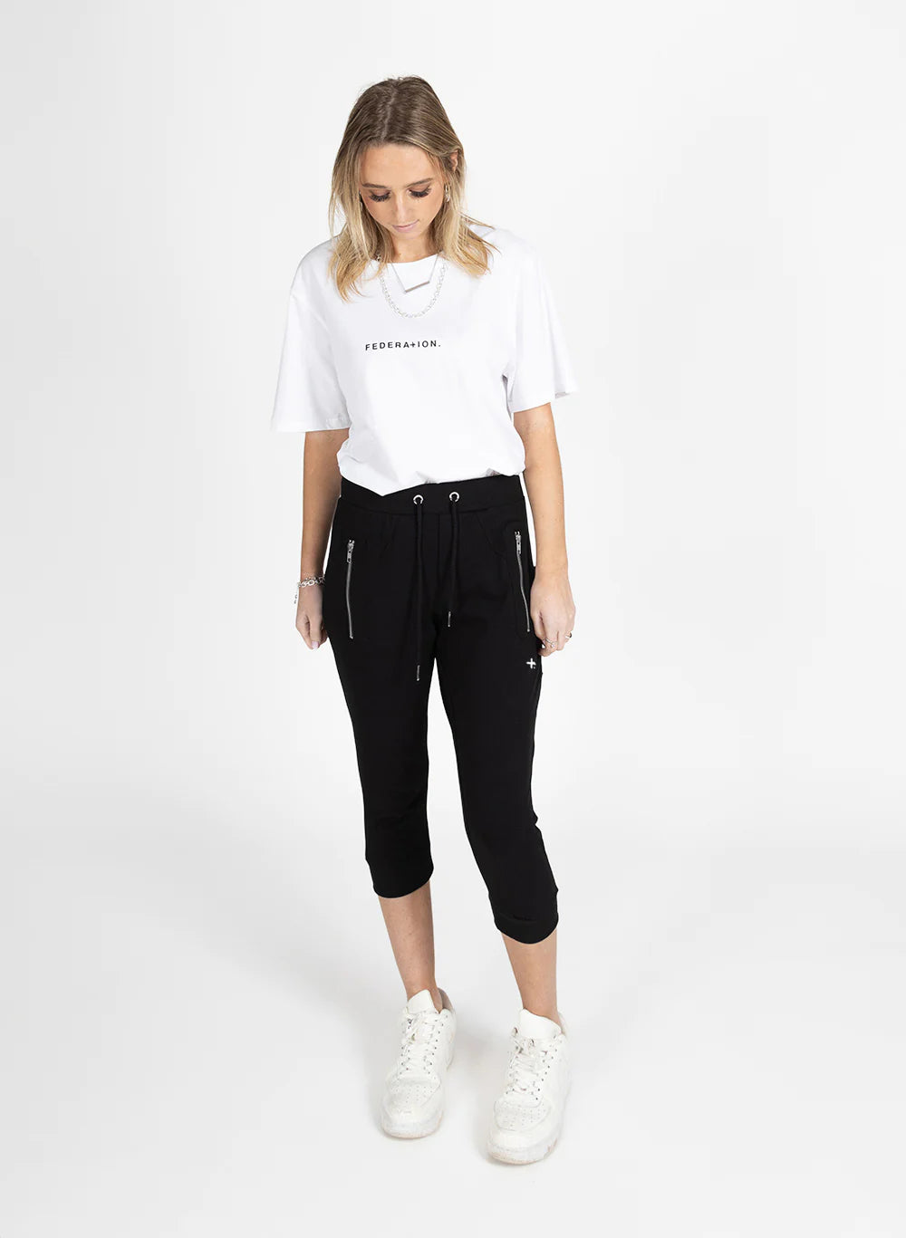 Federation Cut Trackies Paint Plus 2.0 Black/White