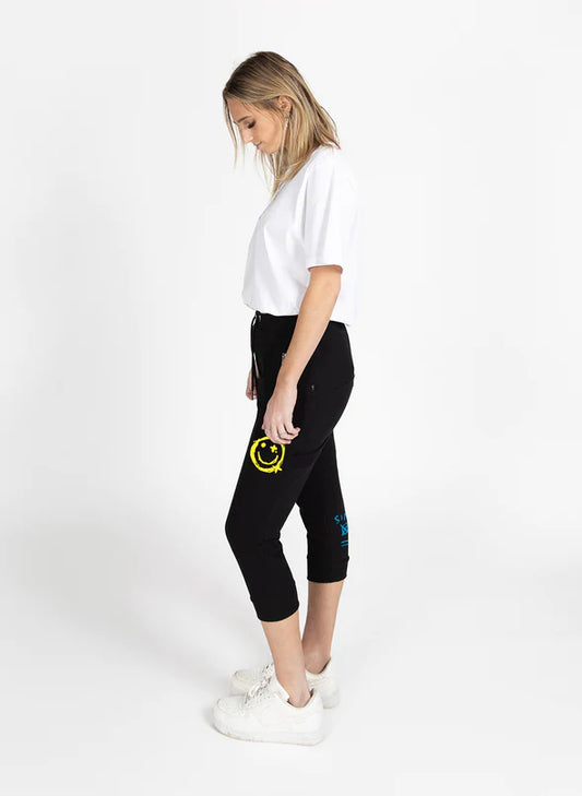 Federation Cut Trackies Scribble Black Multi