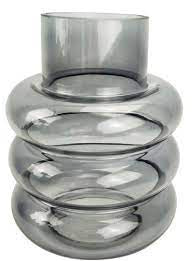 Urban Tommy Ring Glass Vase Steel Medium 22cm