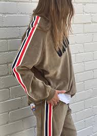 Hammill & Co Velour Sweat - Khaki