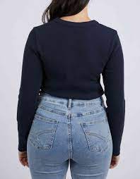 Elm Ellie L/S Rib Tee Dark Sapphire