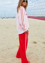 Hammill & Co Sporty Urban Velour Sweat - Pink/Red