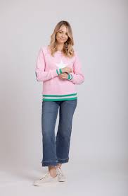 Mi Moso Contrast Sweat Pink with Star
