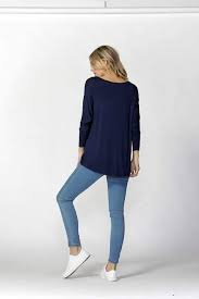 Betty Basics 3/4 Sleeve Milan Top Navy