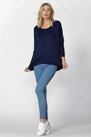 Betty Basics 3/4 Sleeve Milan Top Navy
