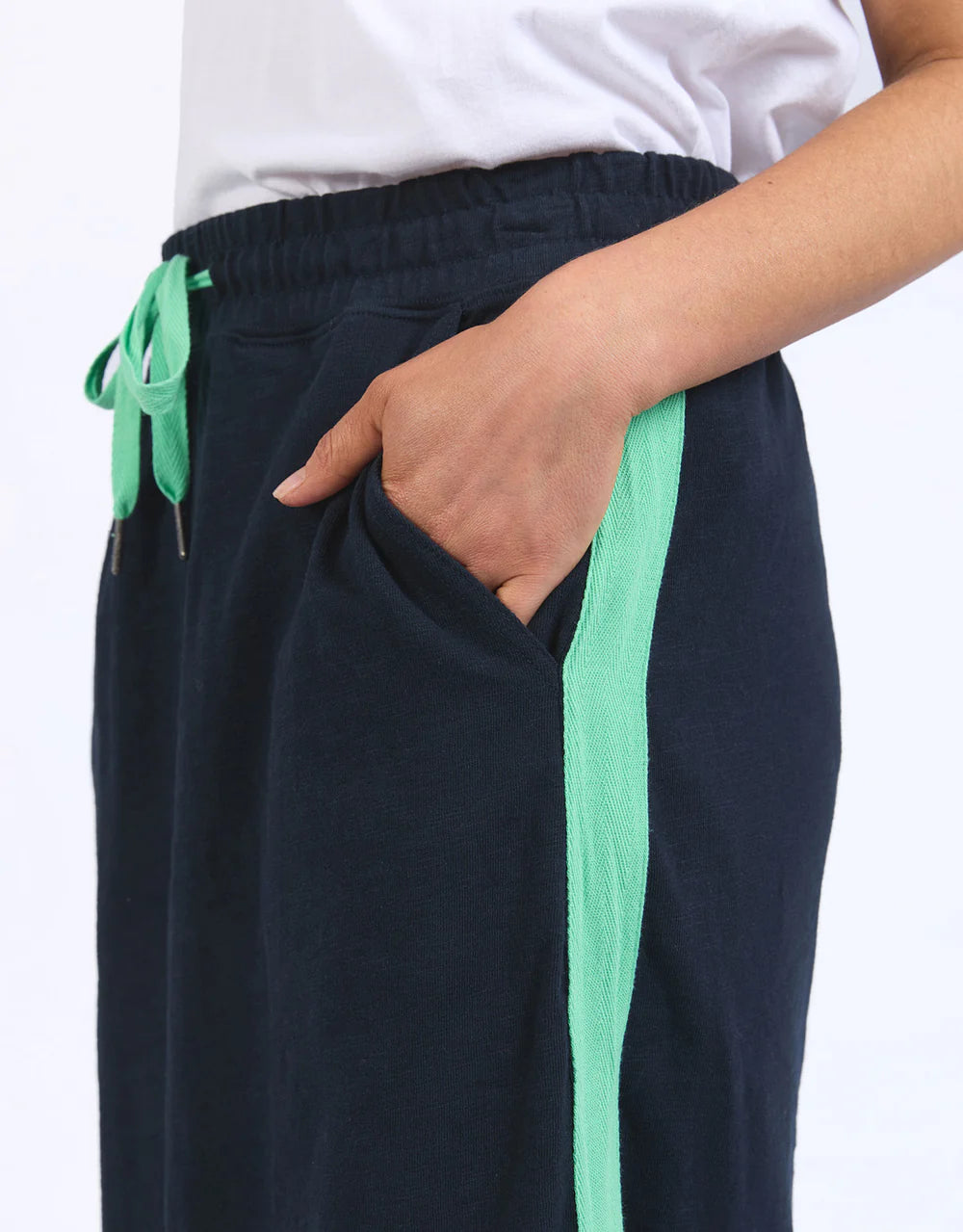 Elm Brunch Skirt - Side Tape Navy/Neon Green