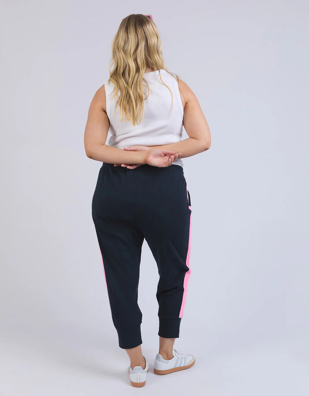 Elm Brunch Pant - Navy with Side Stripe