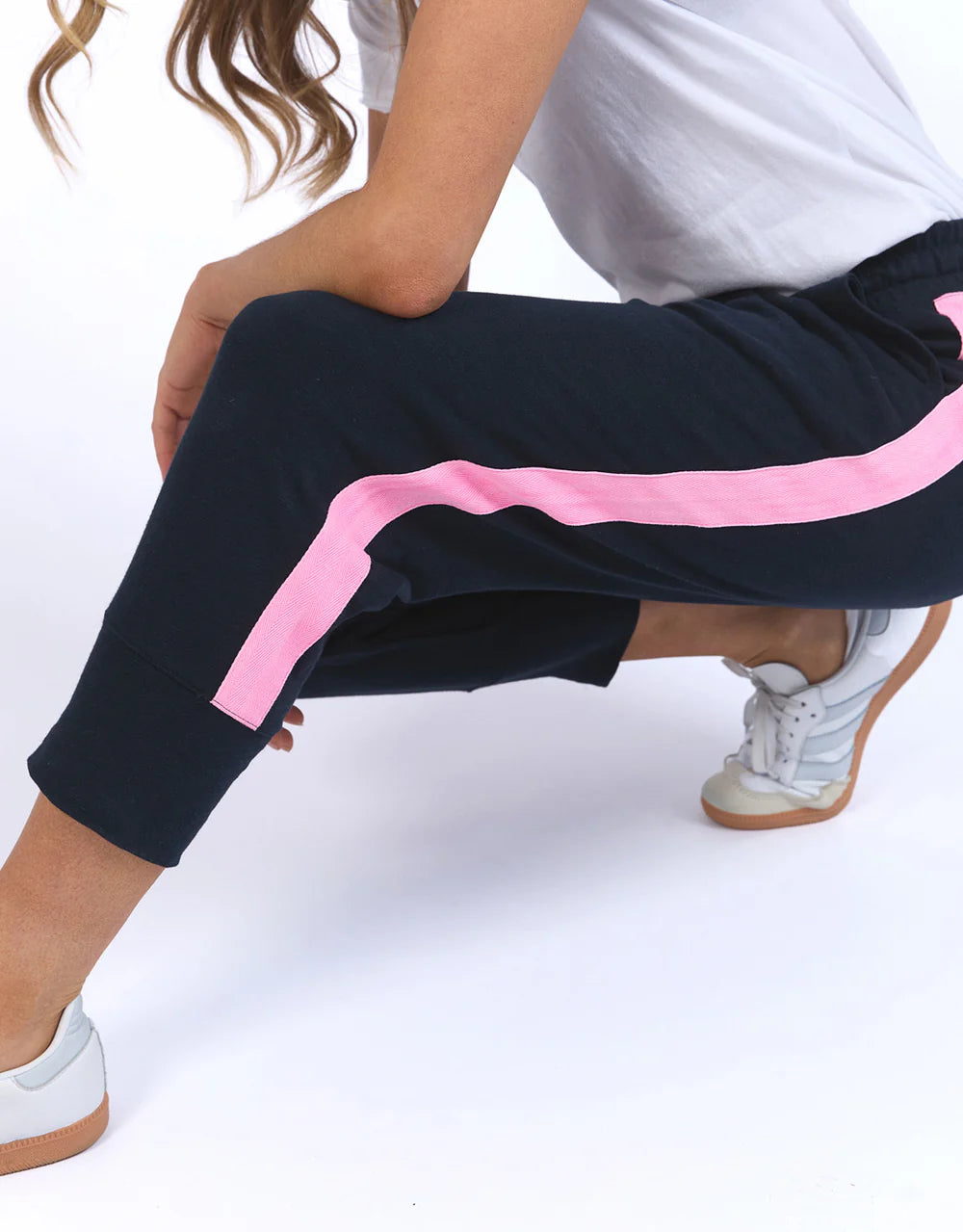 Elm Brunch Pant - Navy with Side Stripe