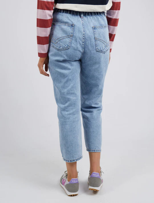 Elm Evie Elastic Waist Jean Blue Wash