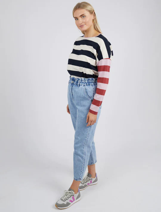 Elm Evie Elastic Waist Jean Blue Wash