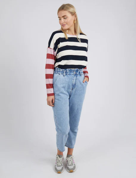 Elm Evie Elastic Waist Jean Blue Wash