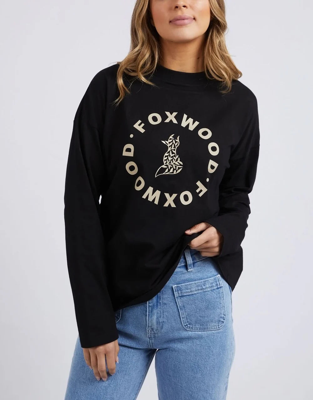 Foxwood Statement L/S Tee Washed Black
