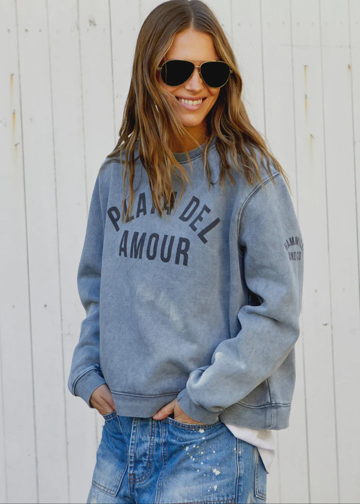 Hammill & Co Vintage Playa Del Amour Wash Sweat - Faded Grey
