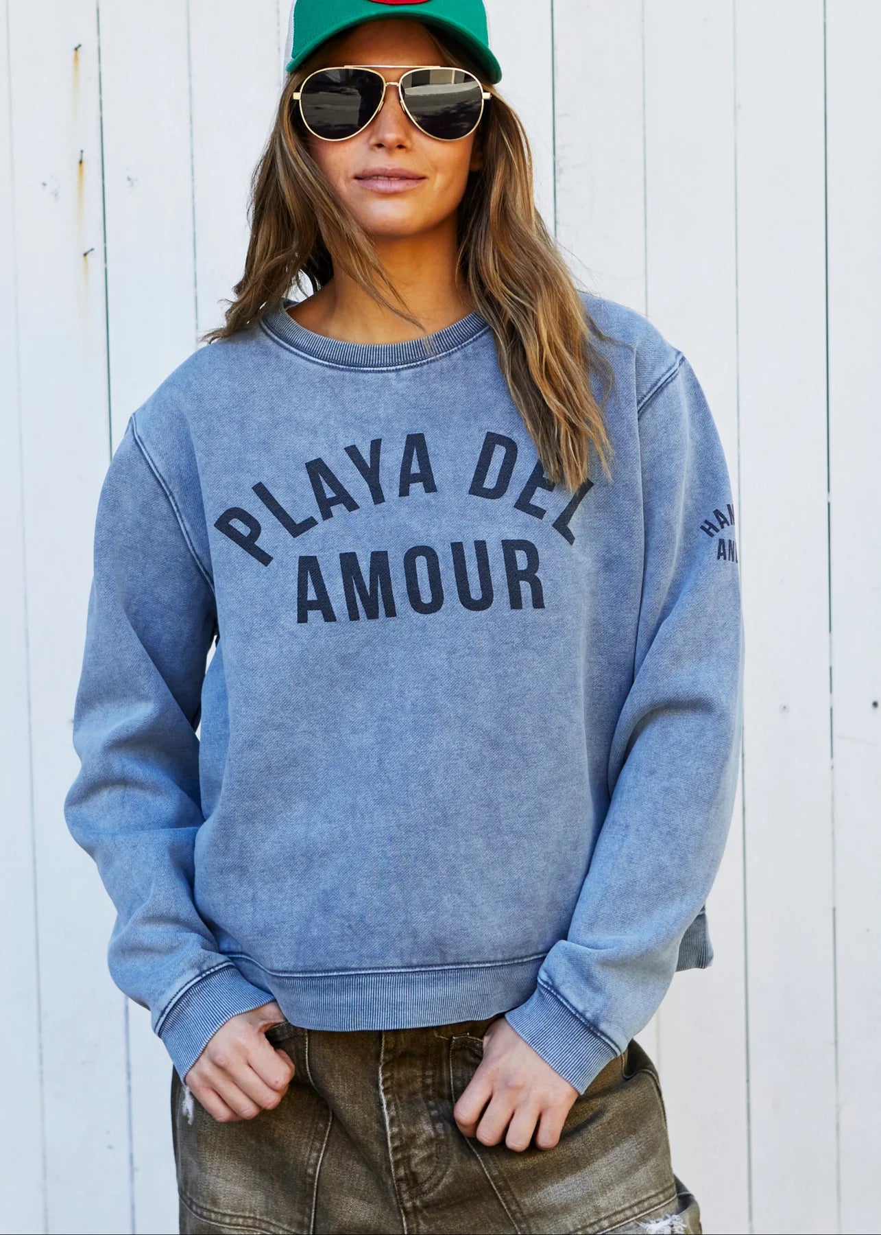 Hammill & Co Vintage Playa Del Amour Wash Sweat - Faded Grey