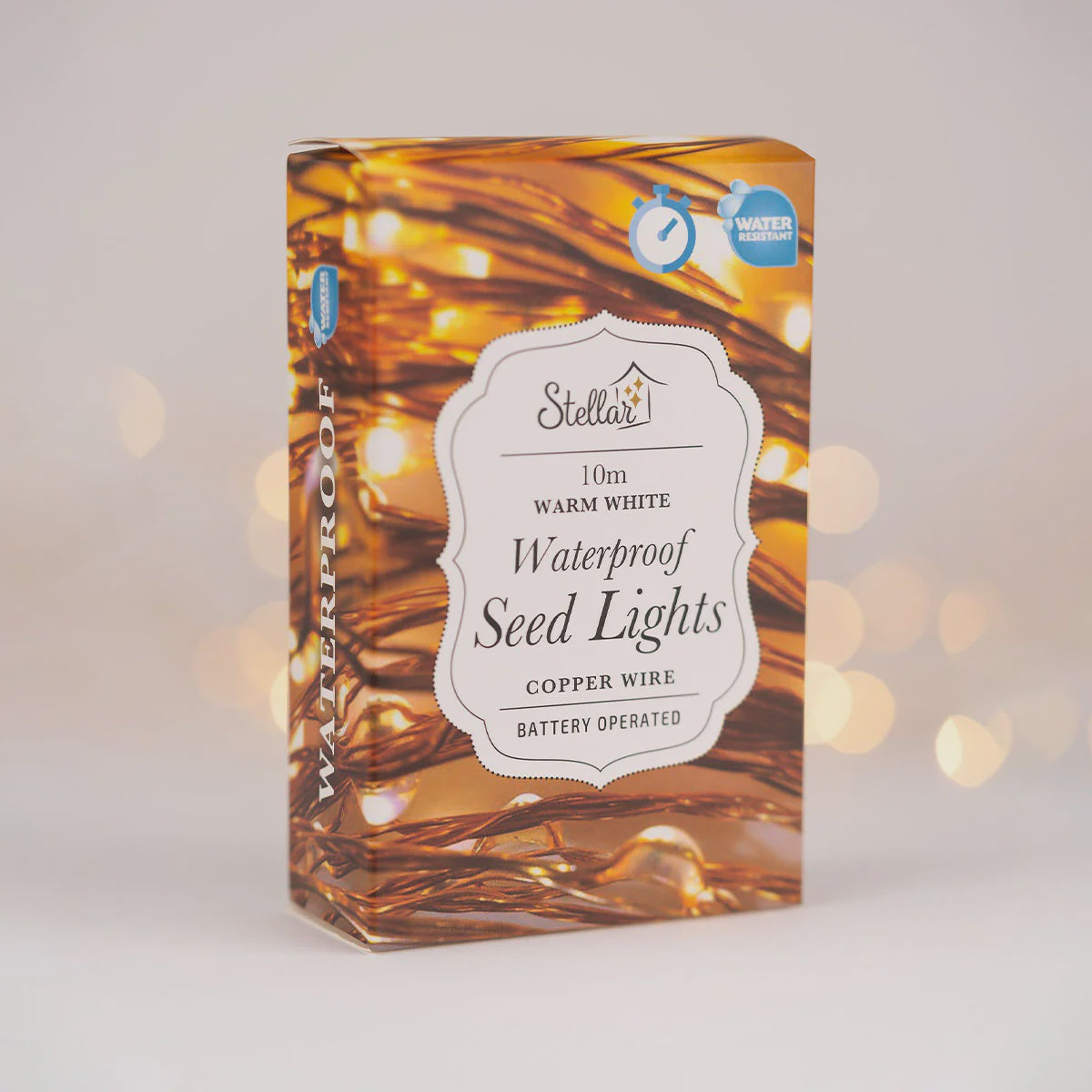 Stellar Haus Water Resistant Copper Seed Lights 10m
