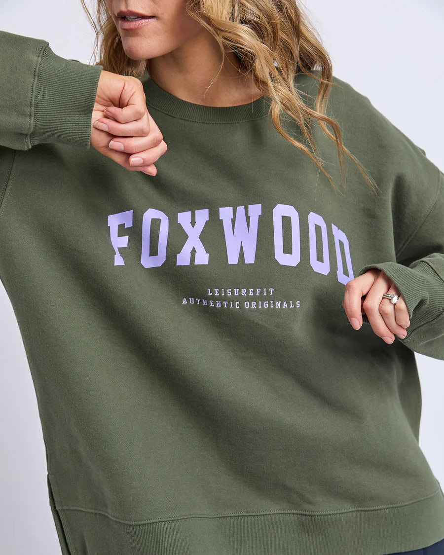 Foxwood Interval Crew - Khaki with Lilac