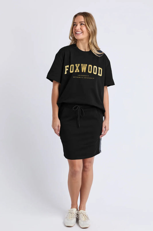 Foxwood Metalllic Interval Tee - Black with Gold