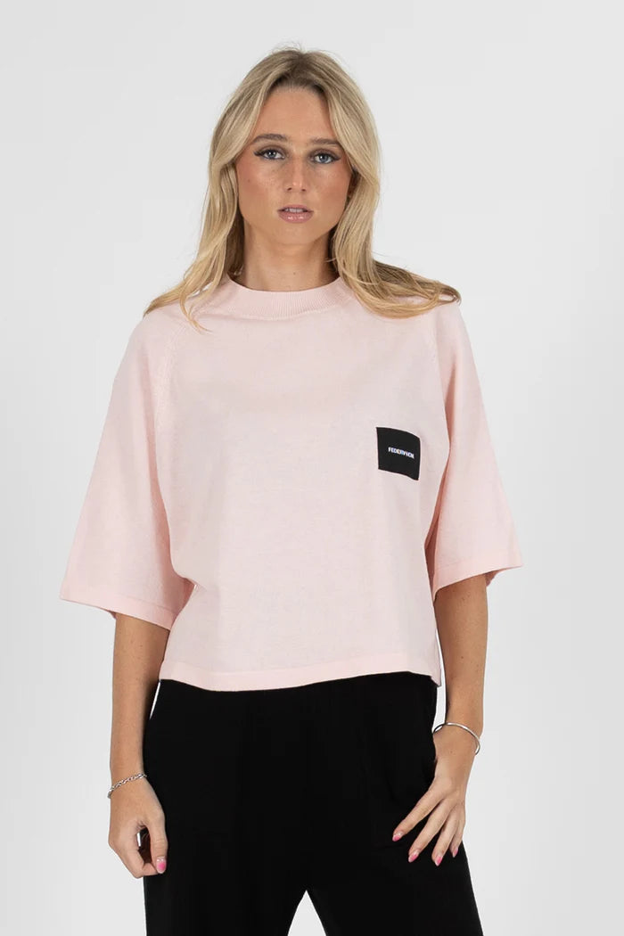 Federation Badge Knit Top - Pink