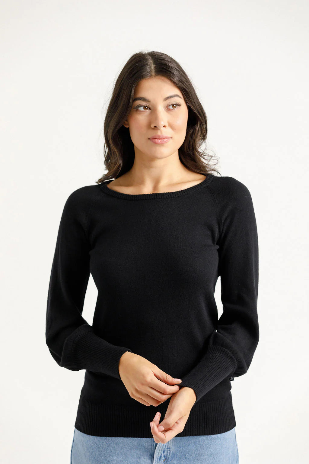Homelee Knitted Grace Crew - Black