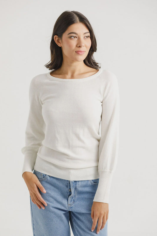 Homelee Knitted Grace Crew - Milk