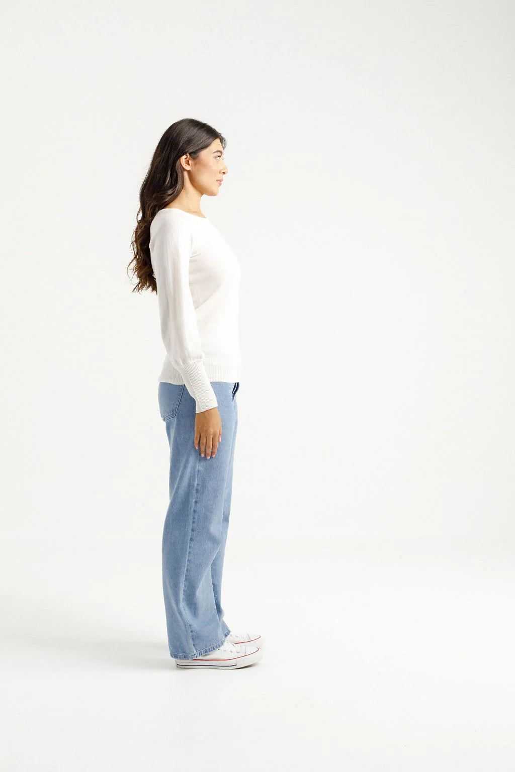 Homelee Knitted Grace Crew - Milk