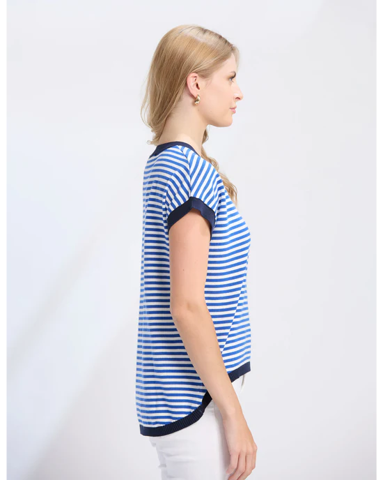 Stella + Gemma Laneway Top - Cobalt Stripe
