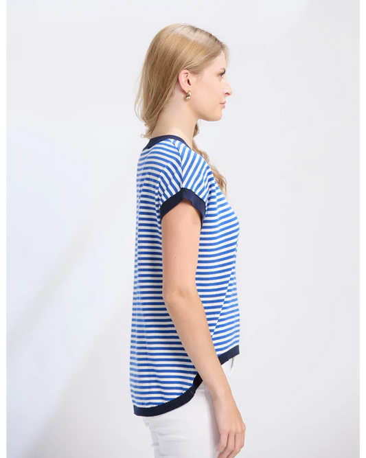 Stella + Gemma Laneway Top - Cobalt Stripe